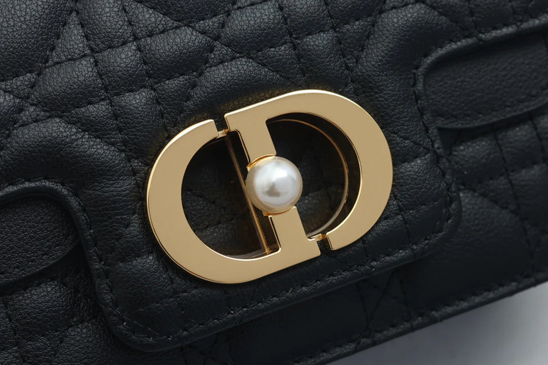 JOLIE TOP HANDLE BAG 19 IN BLACK CANNAGE CALFSKIN