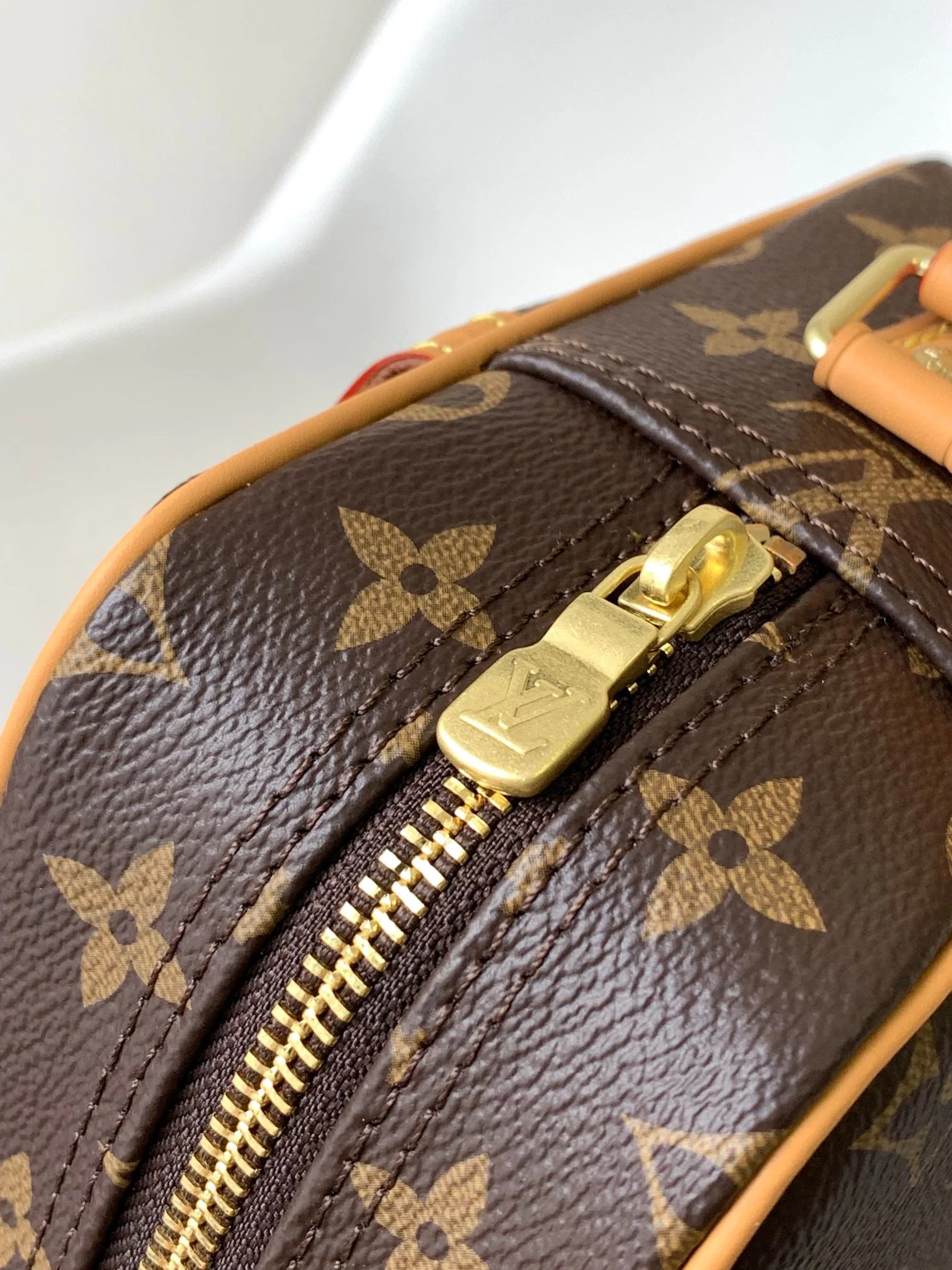 TROCADERO MEDIUM MESSENGER BAG 27 IN BEIGE AND BROWN MONOGRAM COATED CANVAS