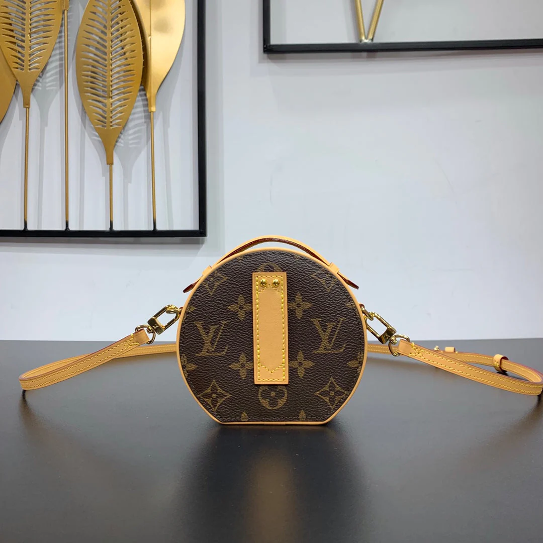 MINI BOITE CHAPEAU 13 IN BROWN MONOGRAM CANVAS GOLD HARDWARE