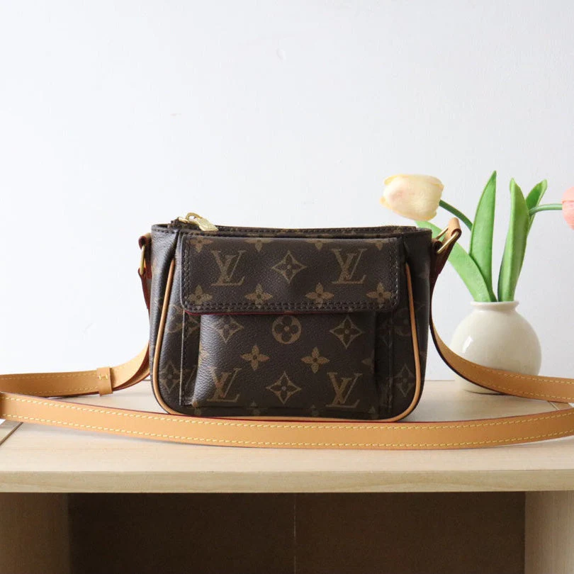 LV 25S SHOULDER BAG 19 IN BROWN MONOGRAM CALFSKIN GOLD HARDWRE