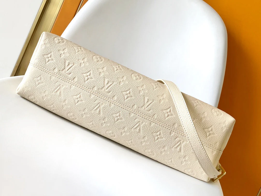 LV 25S BABYLONE TOTE GM BAG 37 IN CREAM CALFSKIN GOLD HARDWARE