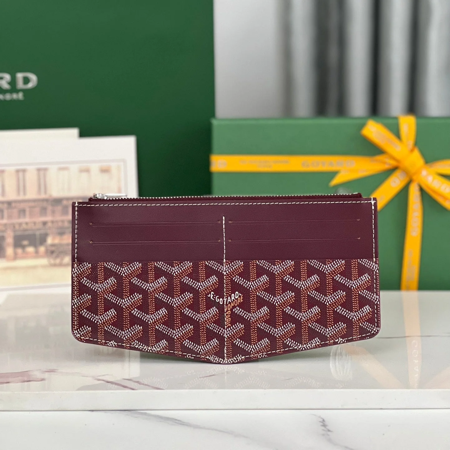 INSERT LOUISE 21 IN BURGUNDY RED GOYARDINE CANVAS