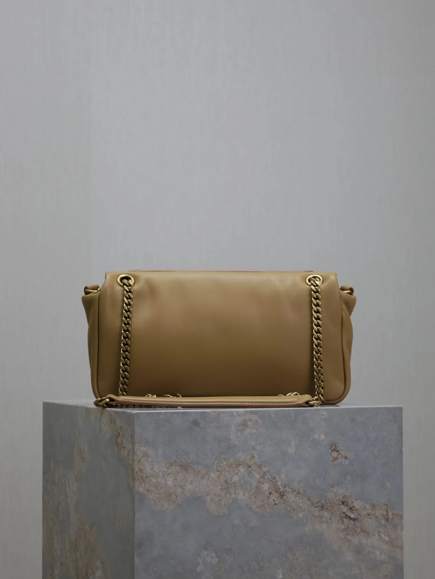 YSL 25S CALYPSO HANDBAG 26 IN LIGHT BROWN LAMBSKIN GOLD HARDWRE