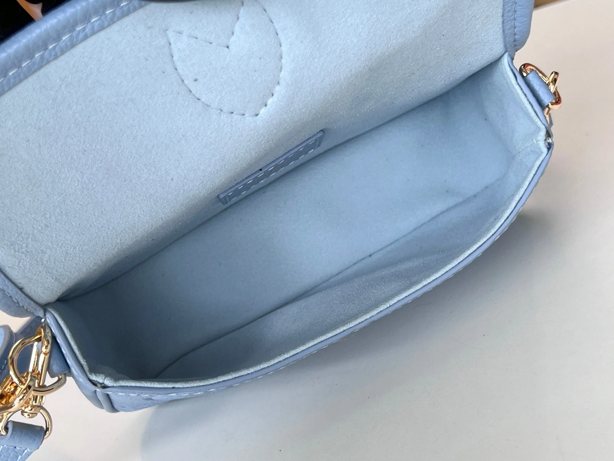 LV 25S MINI NANO DIANE 19 IN BEAU BLUE MONOGRAM EMPREINTE LEATHER GOLD HARDWARE