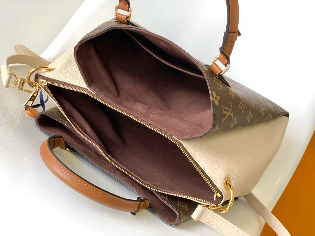 LV 25S OPÉRA MEDIUM BAG 36 IN BROWN AND CREAM MONOGRAM CALFSKIN GOLD HARDWARE