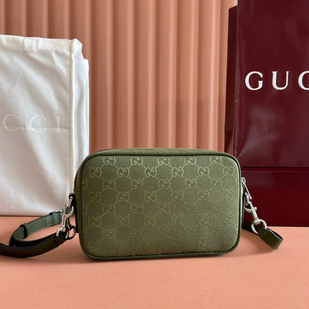 SMALL CROSSBODY BAG 23.5 IN FOREST GREEN GG CANVAS