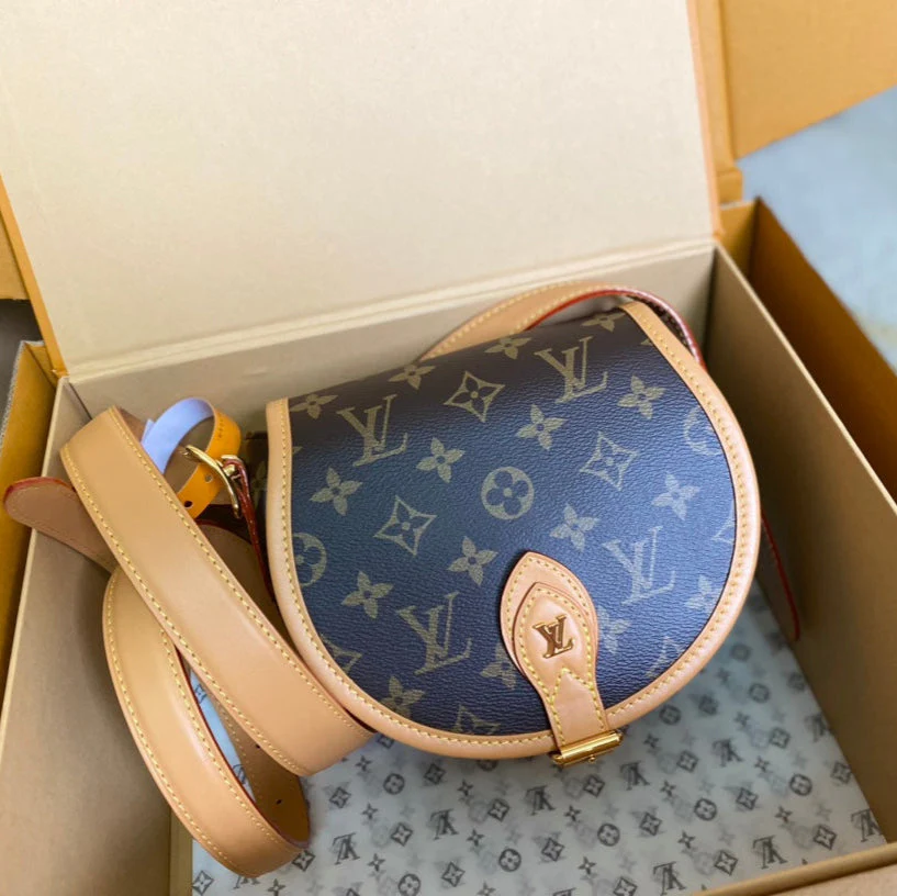 SADDLE BAG 18 IN BROWN MONOGRAM CANVAS AND LEATHER TRIM
