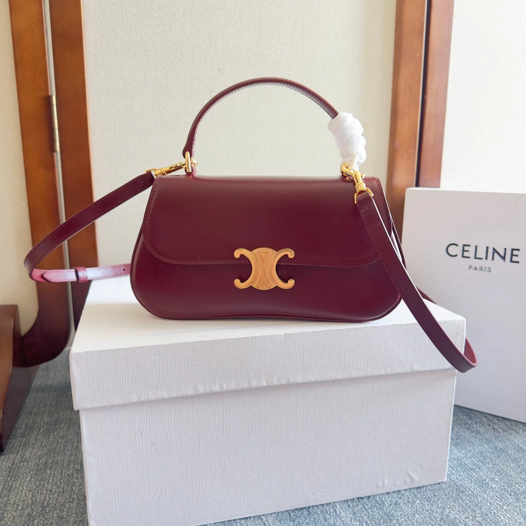 TEEN LOLA 20 IN BURGUNDY RED CALFSKIN GOLD HARDWARE