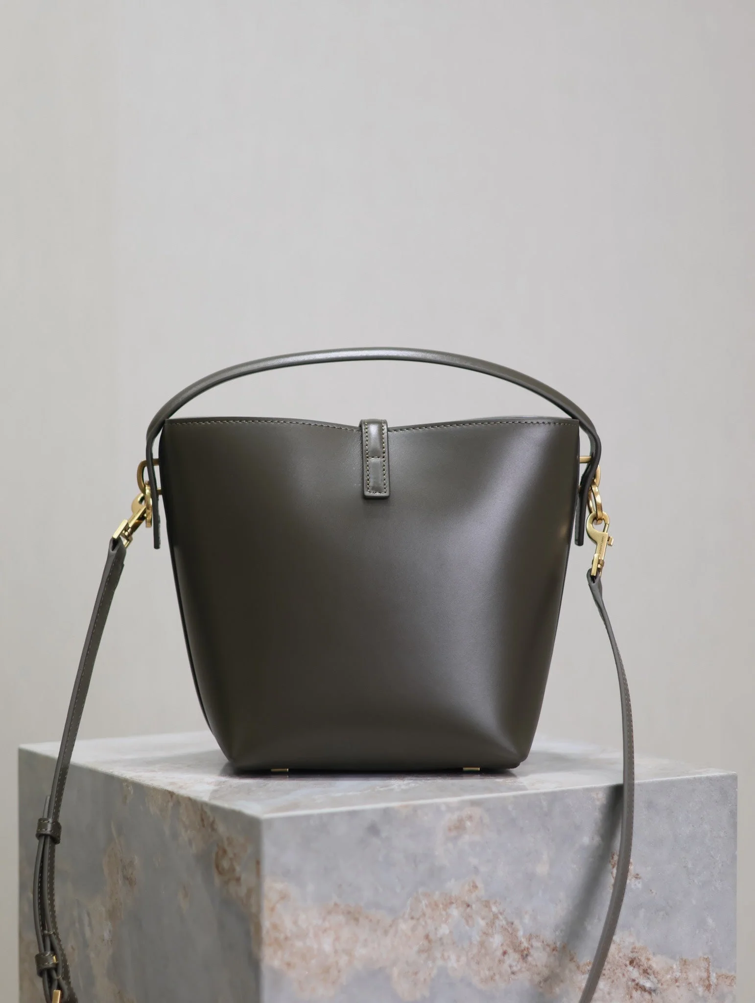 YSL 25S LE 37 MINI 20 IN DARK OLIVE CALFSKIN GOLD HARDWRE