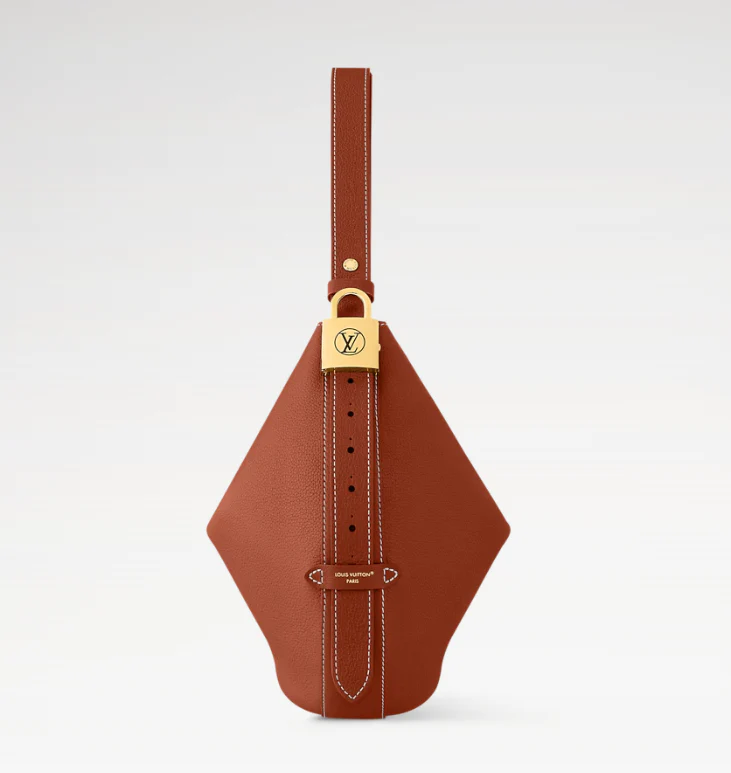 LOW KEY COOKIE MM 32 IN COGNAC BROWN CALFSKIN GOLD HARDWARE