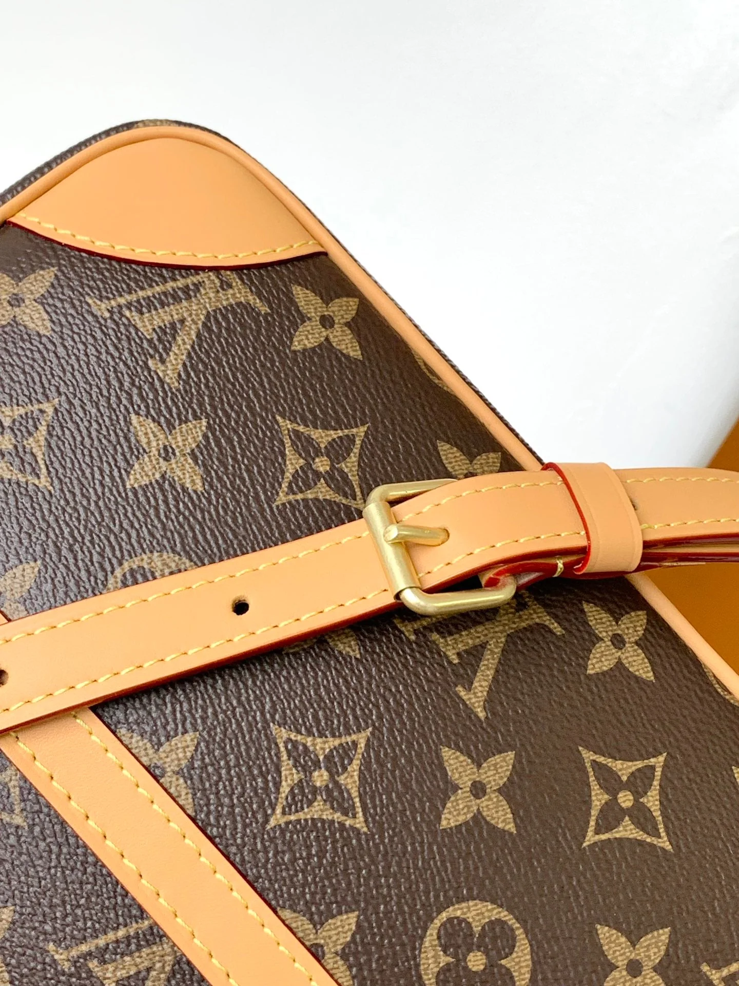 TROCADERO MINI MESSENGER BAG 23 IN BEIGE AND BROWN MONOGRAM COATED CANVAS