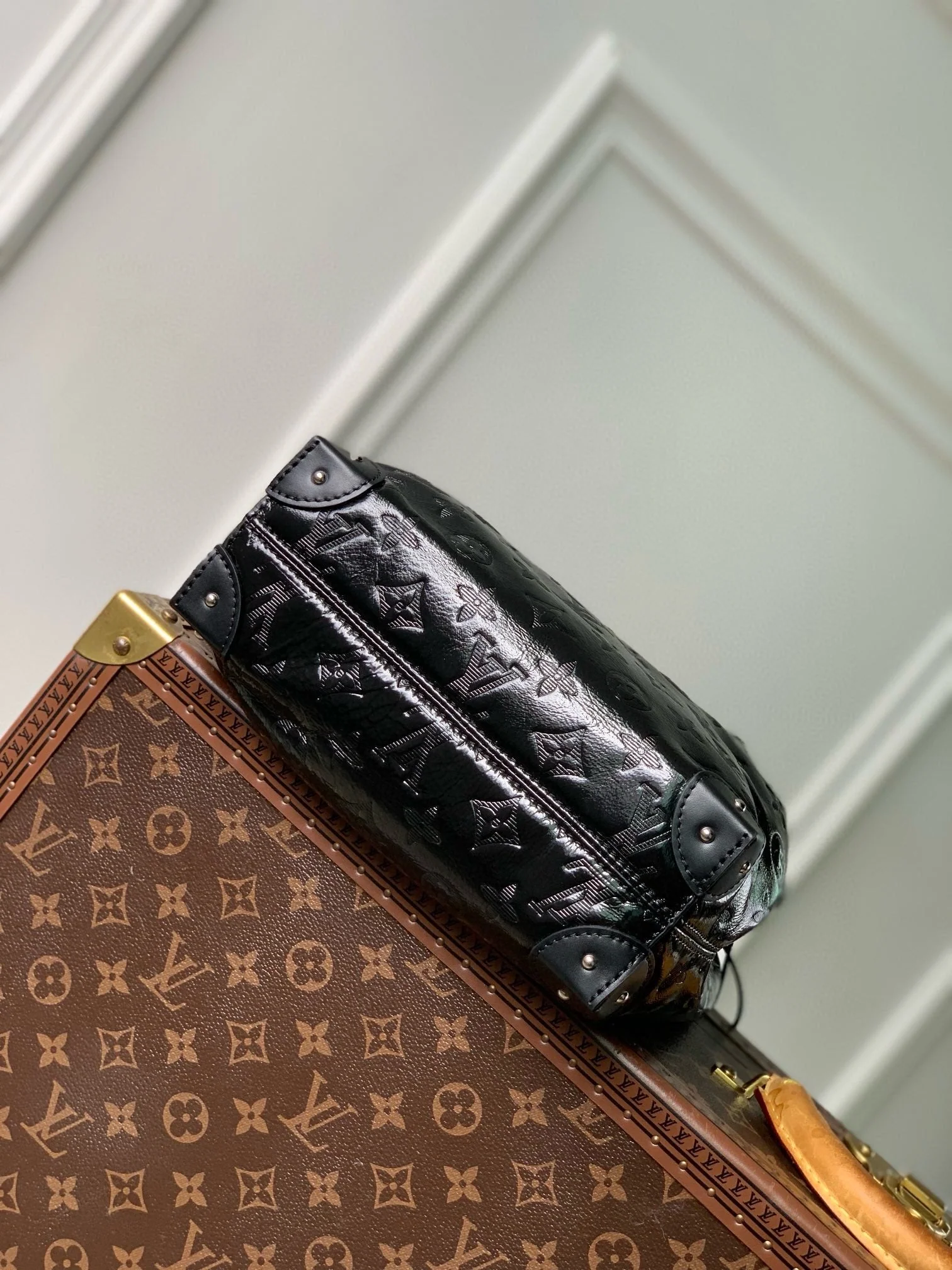 NOÉ TRUNK PM 23 IN BLACK COUSSIN SILVER HARDWARE
