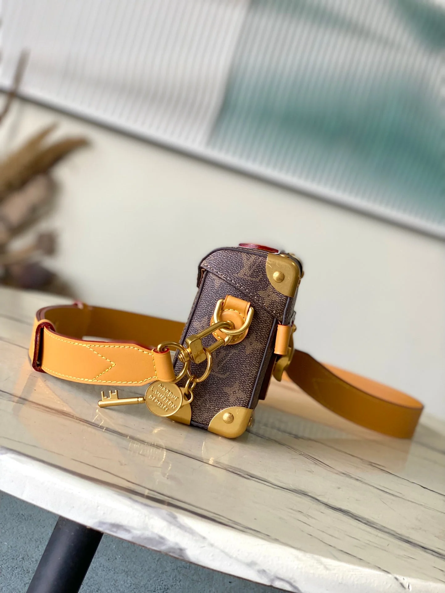 SOUL TRUNK 19 IN BROWN MONOGRAM DUST CANVAS GOLD HARDWARE