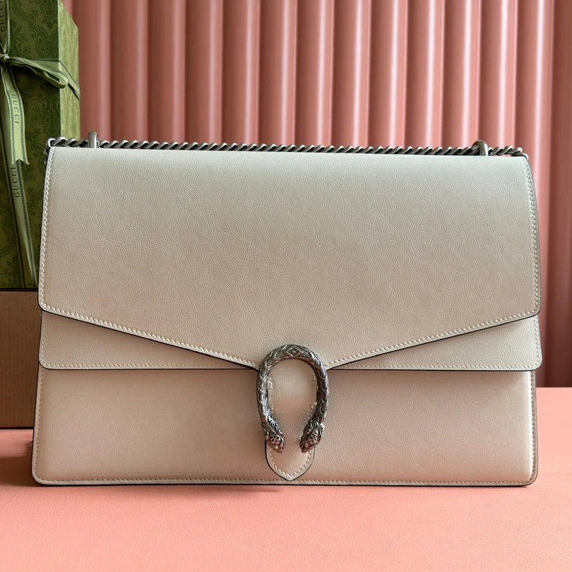 DIONYSUS LAGRE SHOULDER BAG 42 IN OFF WHITE GLOSSY LAMBSKIN
