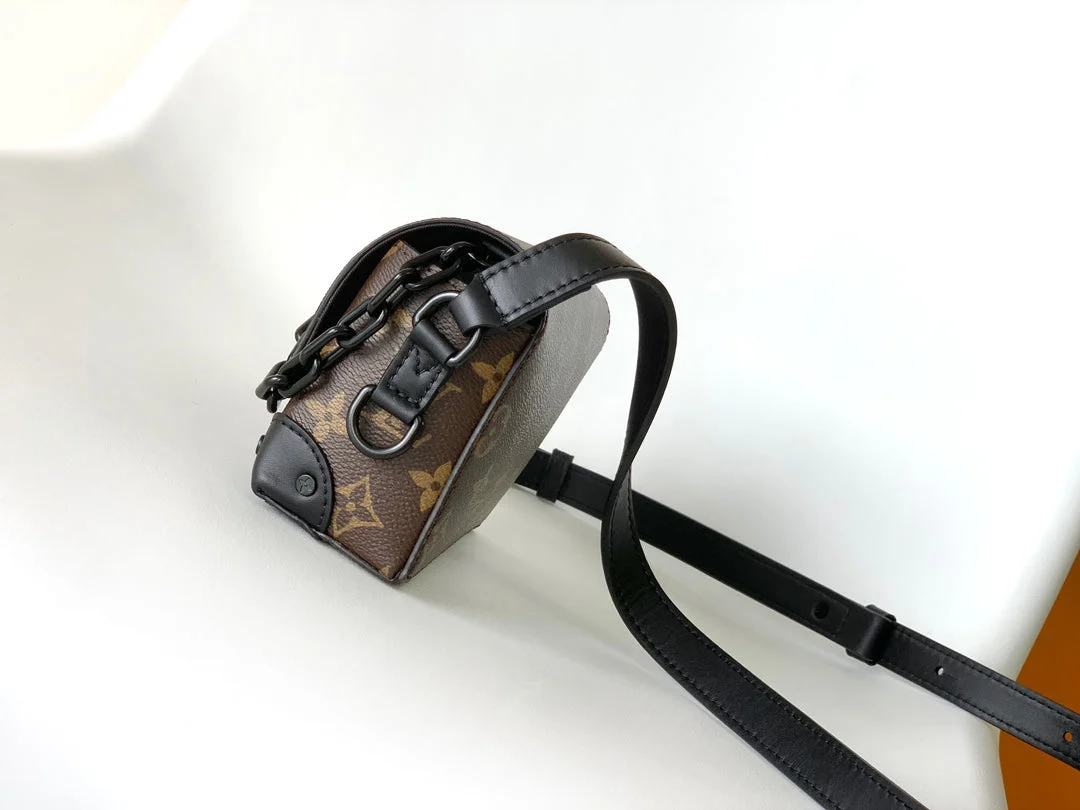 LV 25S STEAMER BAG 18 IN BROWN MONOGRAM MACASSAR CANVAS AND CALFSKIN