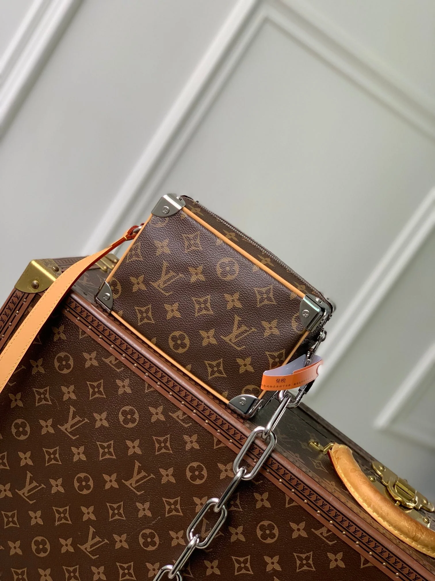 MINI SOFT TRUNK 18 IN BROWN MONOGRAM MACASSAR CANVAS