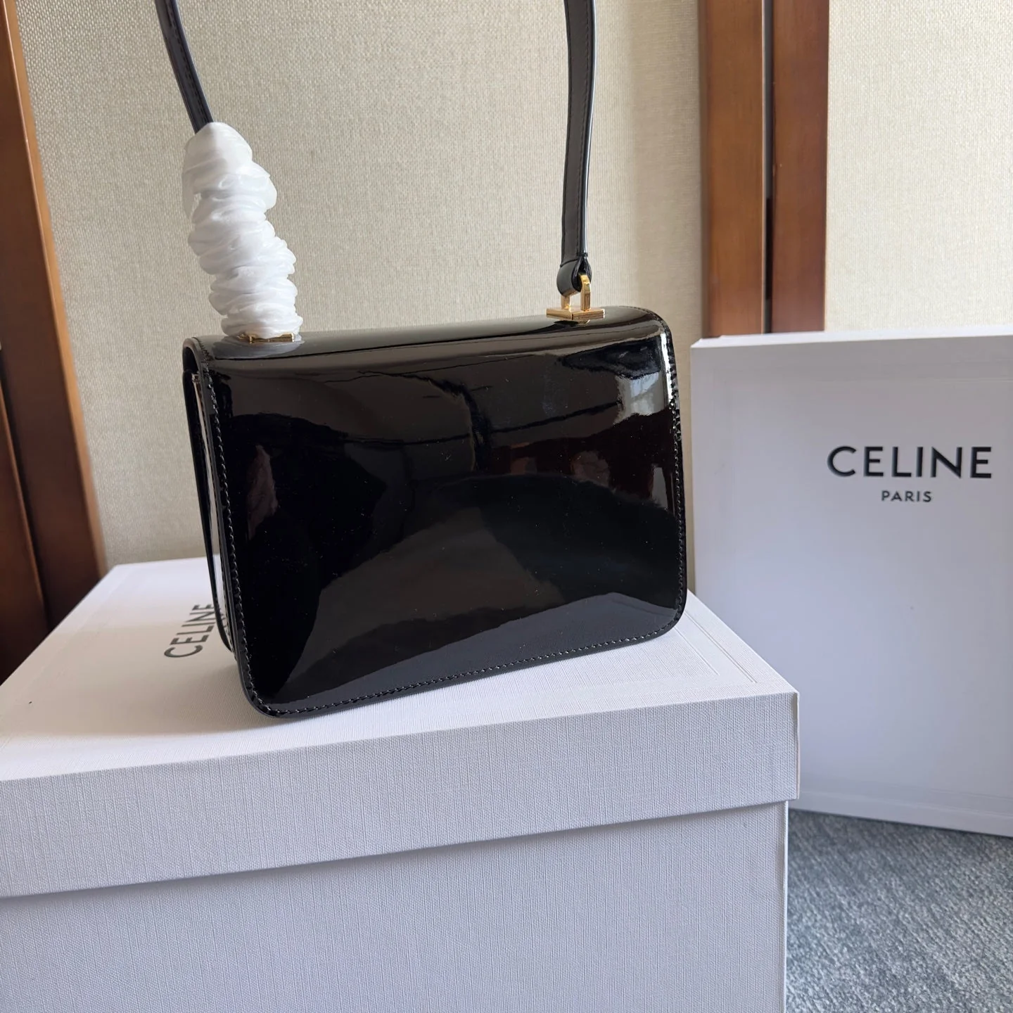 TEEN GARANCE BAG 18 IN BLACK PATENT CALFSKIN