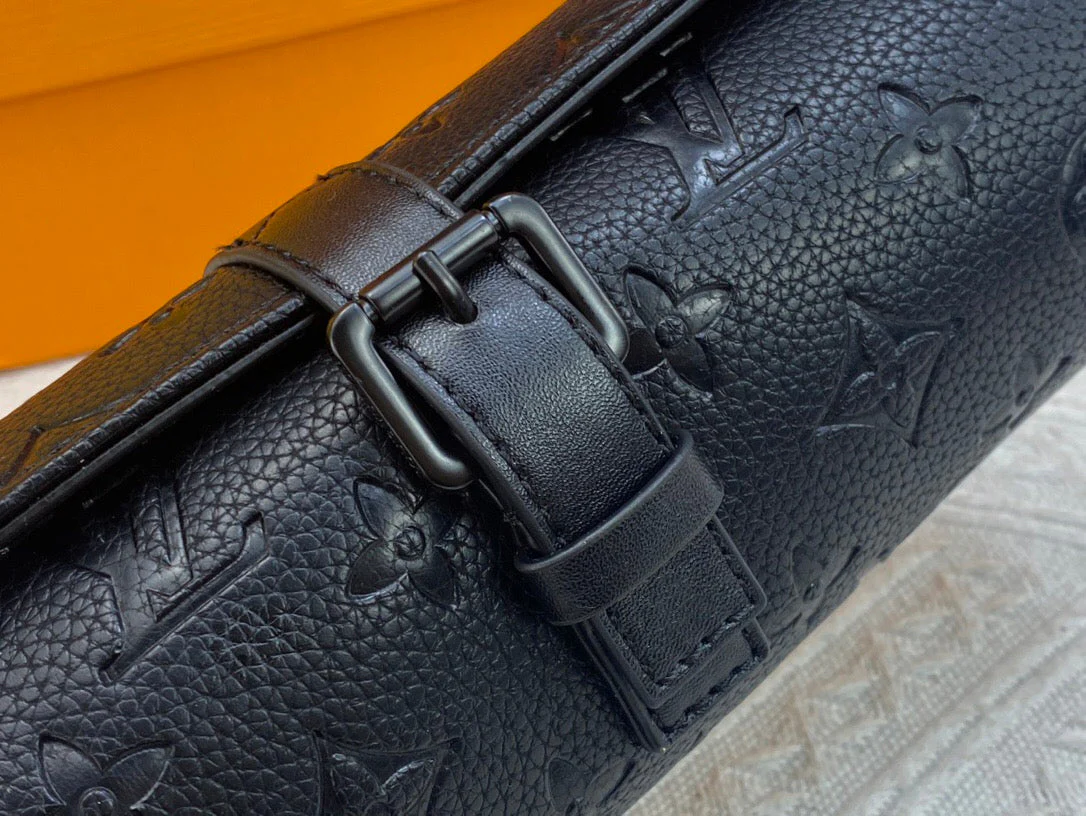 ETUI 3 MONTRES MONOGRAM TAURILLON BLACK CALFSKIN
