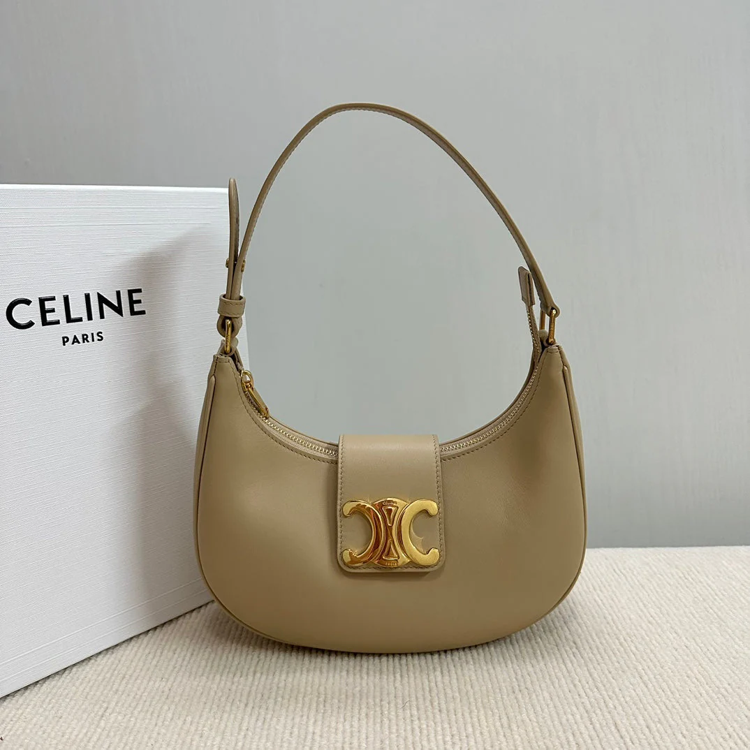 MEDIUM AVA BAG 23 IN DOMINO SMOOTH CALFSKIN GOLD LOGO