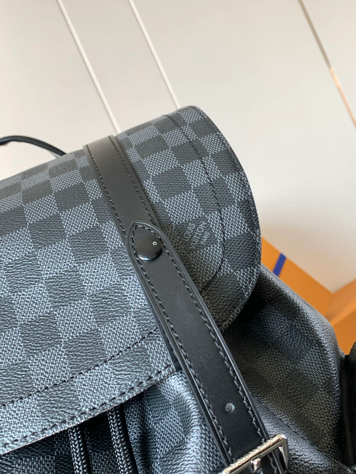 CHRISTOPHER MM BACKPACK 47 IN BLACK DAMIER GRAPHITE CANVAS