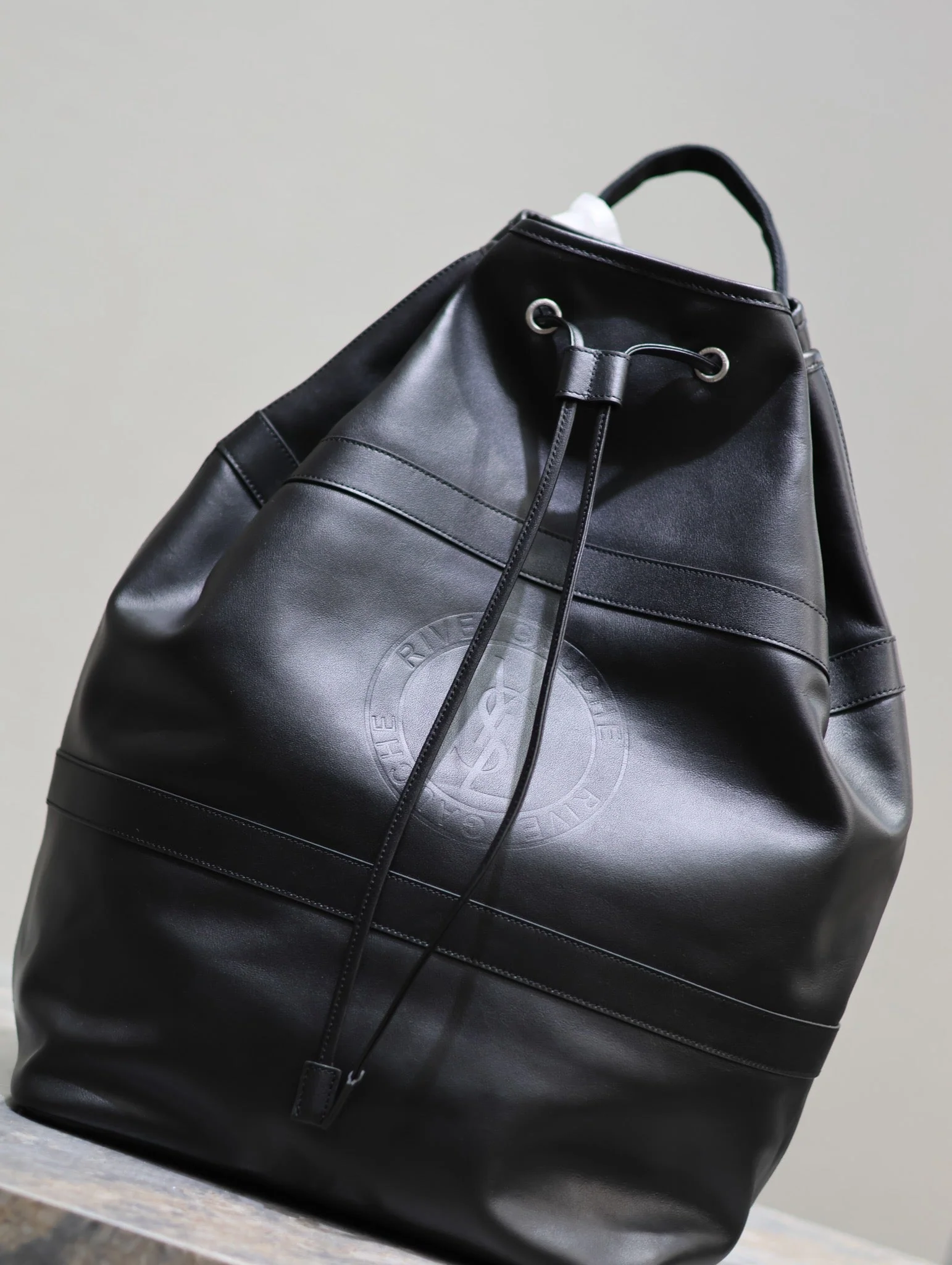 RIVE GAUCHE BACKPACK 49 IN BLACK CALFSKIN