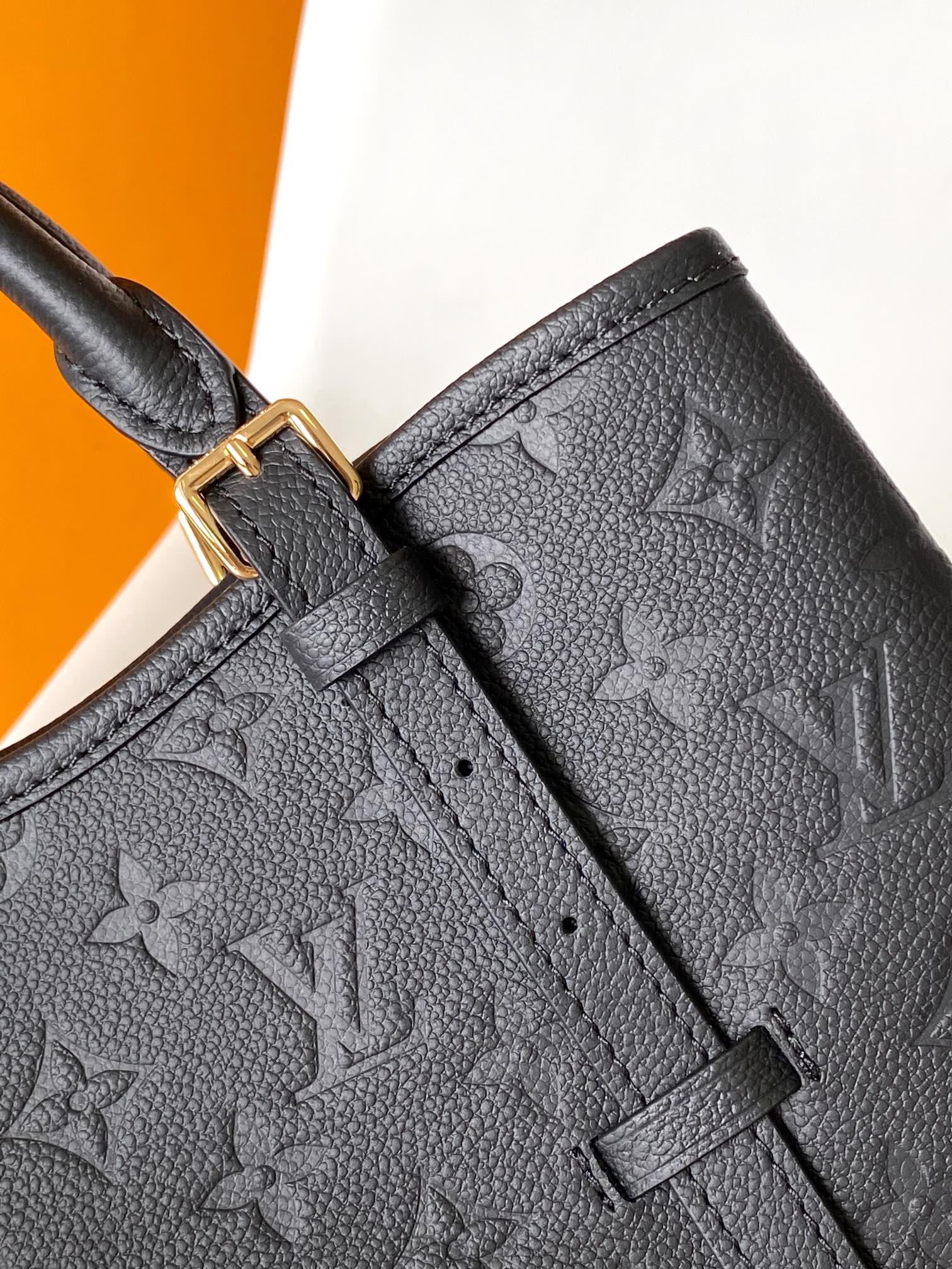 LV 25S BABYLONE TOTE BAG 32 IN BLACK CALFSKIN GOLD HARDWARE