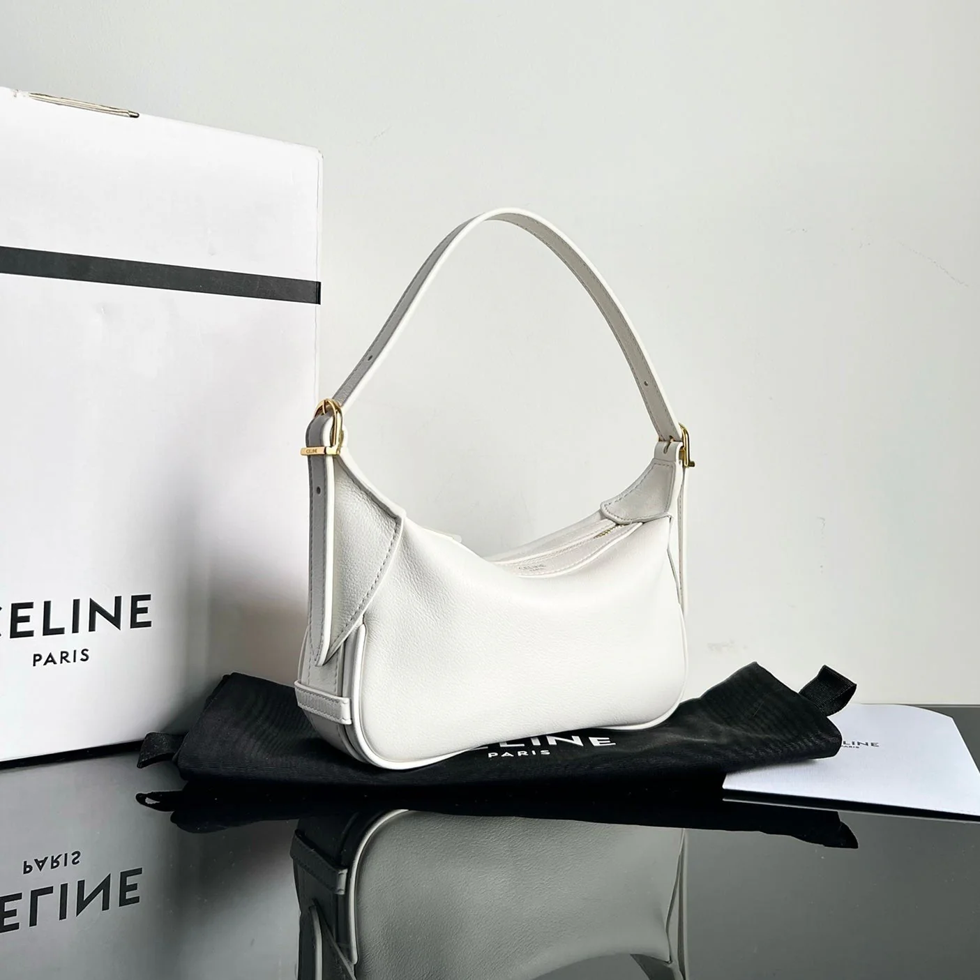 MINI SOFT 19 CALFSKIN HANDBAG WHITE