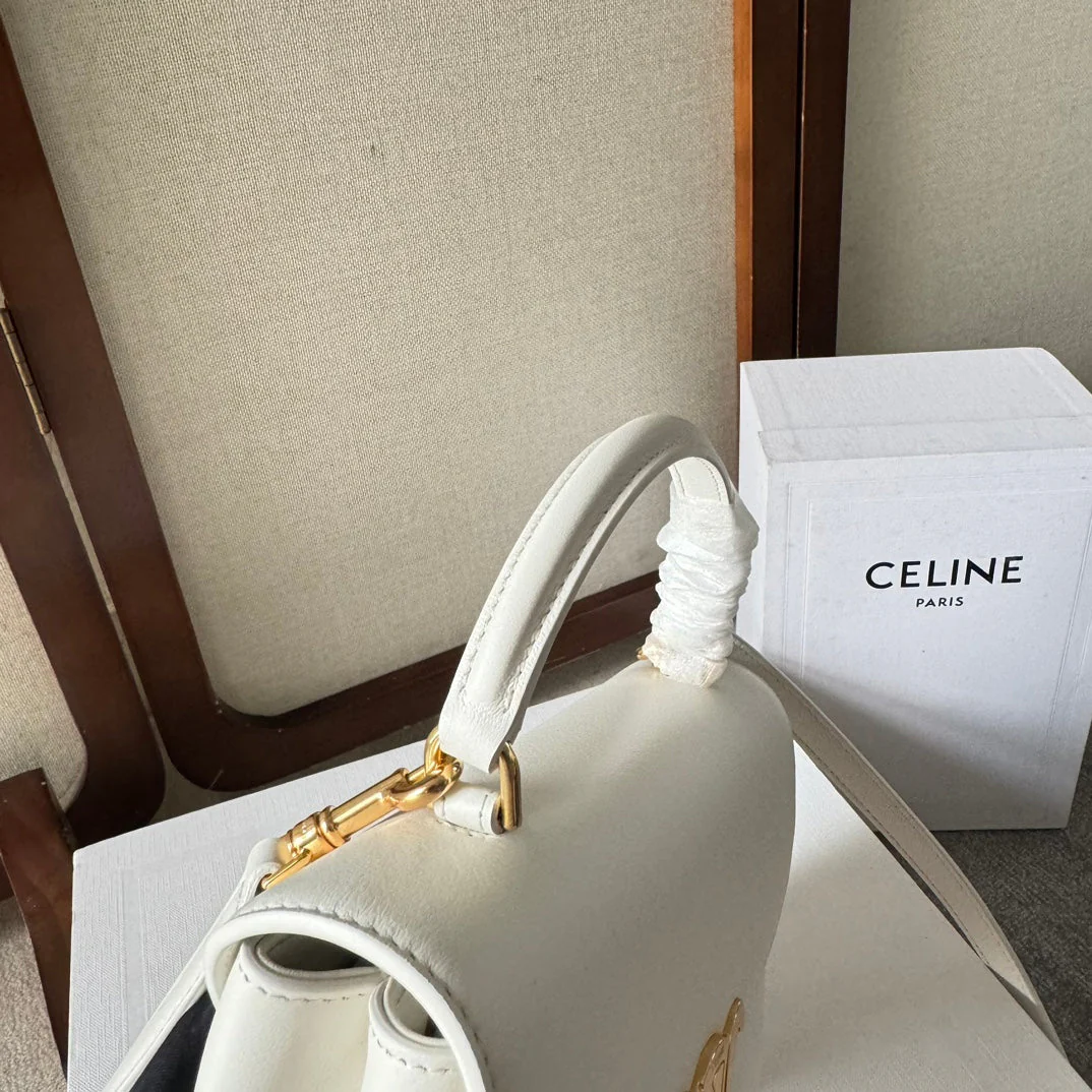 TEEN NINO BAG 20 IN WHITE SOFT CALFSKIN GOLD HARDWARE