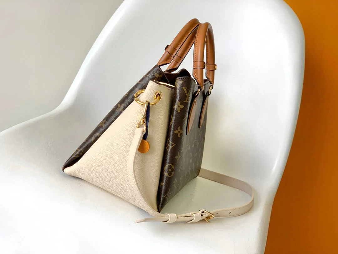 LV 25S OPÉRA MEDIUM BAG 36 IN BROWN AND CREAM MONOGRAM CALFSKIN GOLD HARDWARE