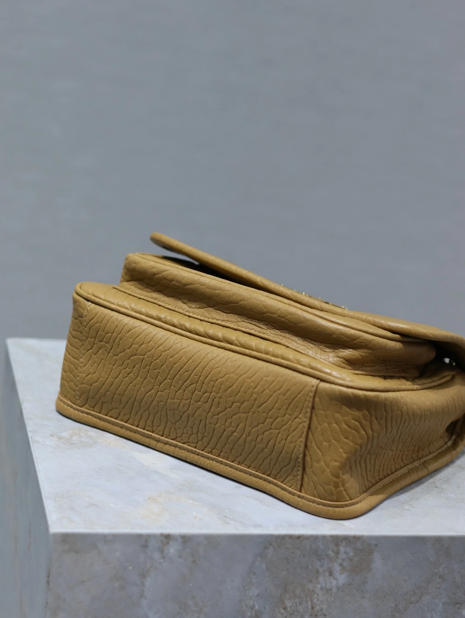 NIKI BABY 22 IN DIJON YELLOW ELEPHANT PATTERN LAMBSKIN