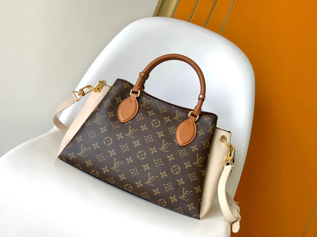 LV 25S OPÉRA MEDIUM BAG 36 IN BROWN AND CREAM MONOGRAM CALFSKIN GOLD HARDWARE