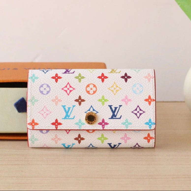 ROSALIE WALLET 12 IN WHITE MIX COLORFUL CALFSKIN