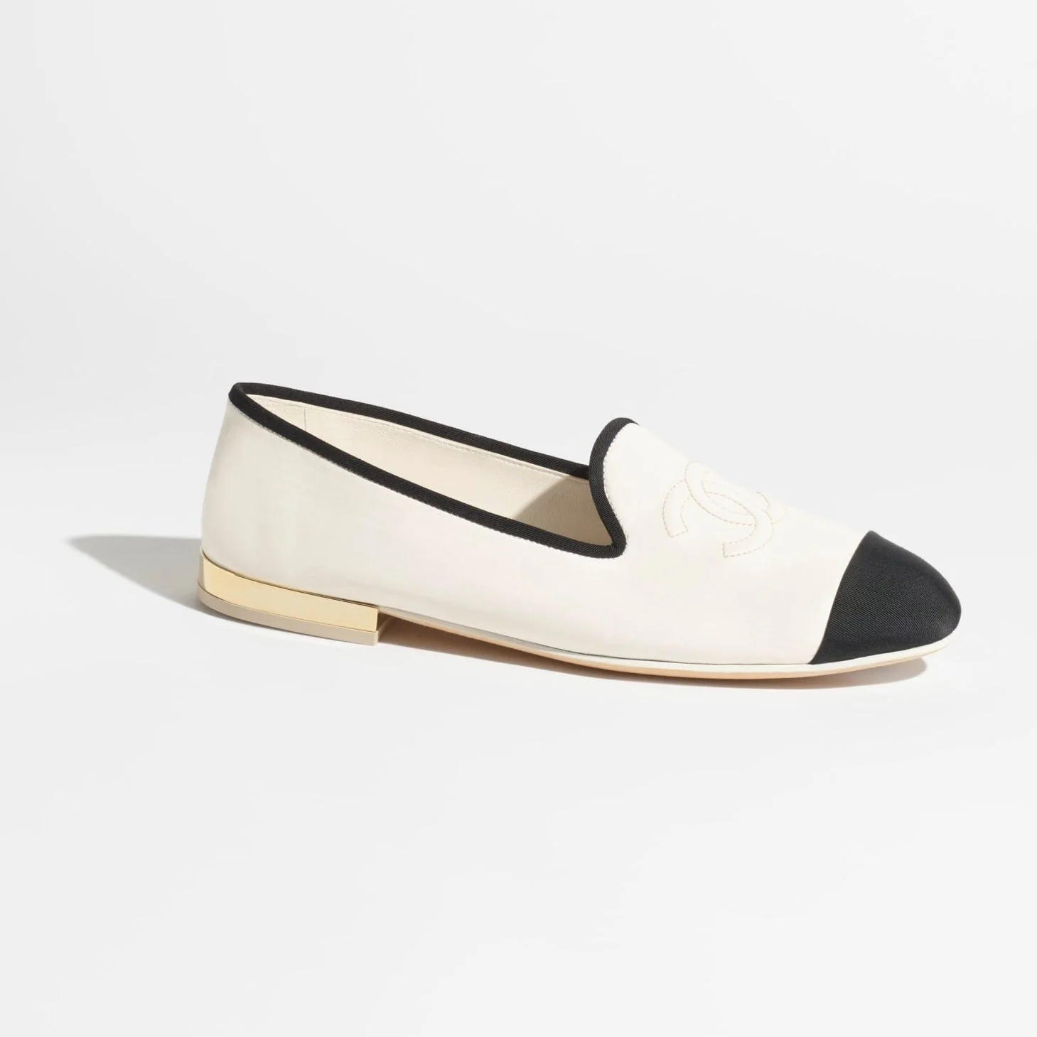 MOCCASINS WHITE BLACK LAMBSKIN