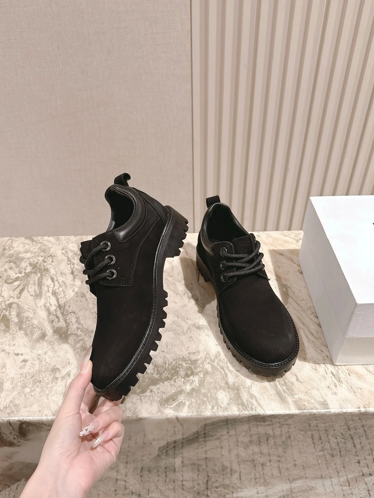 CELINE 25S LOW CUT MARTIN BOOTS IN BLACK CALFSKIN