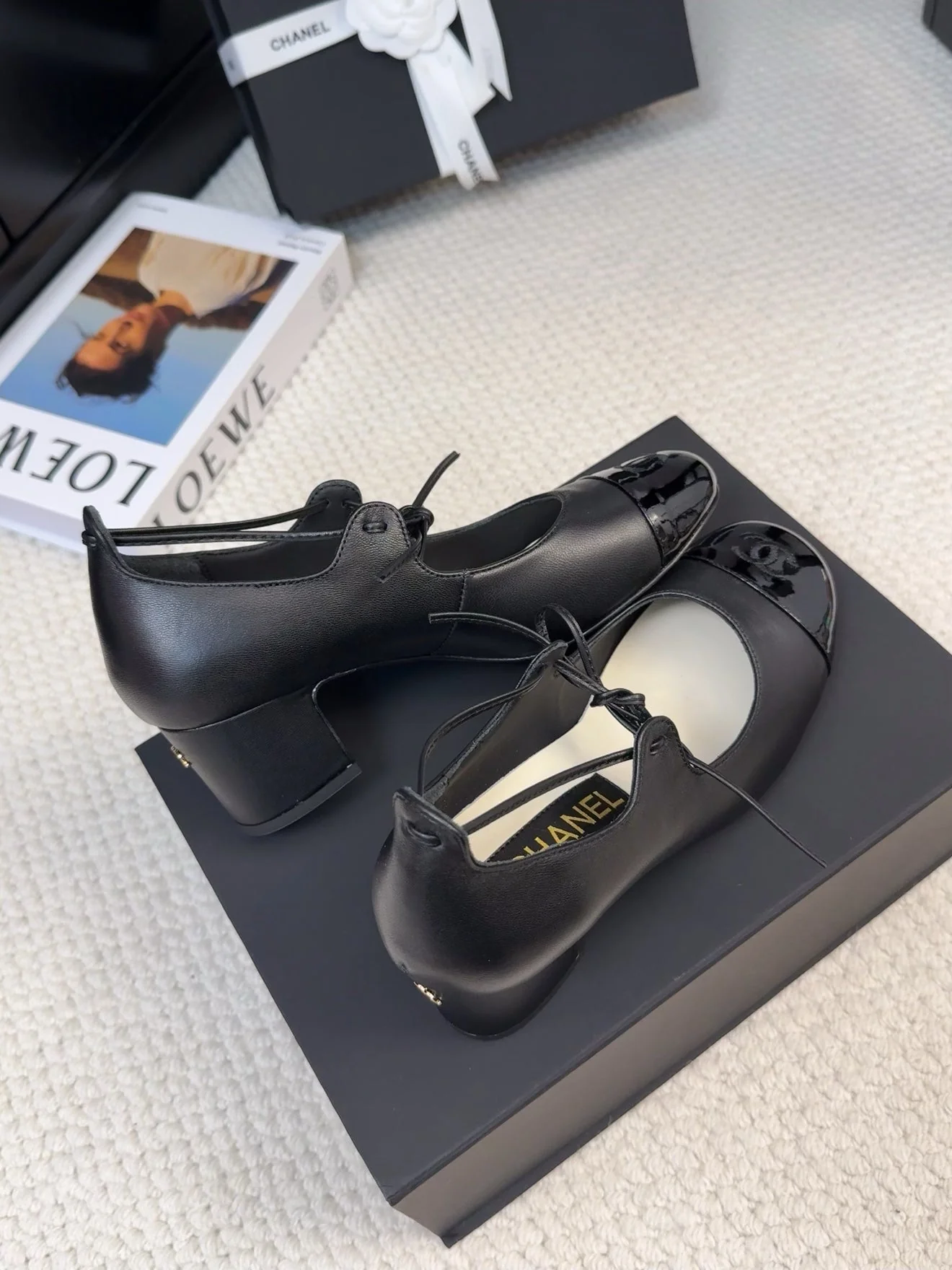 MARY JANE PUMPS 55 MM IN BLACK LAMBSKIN
