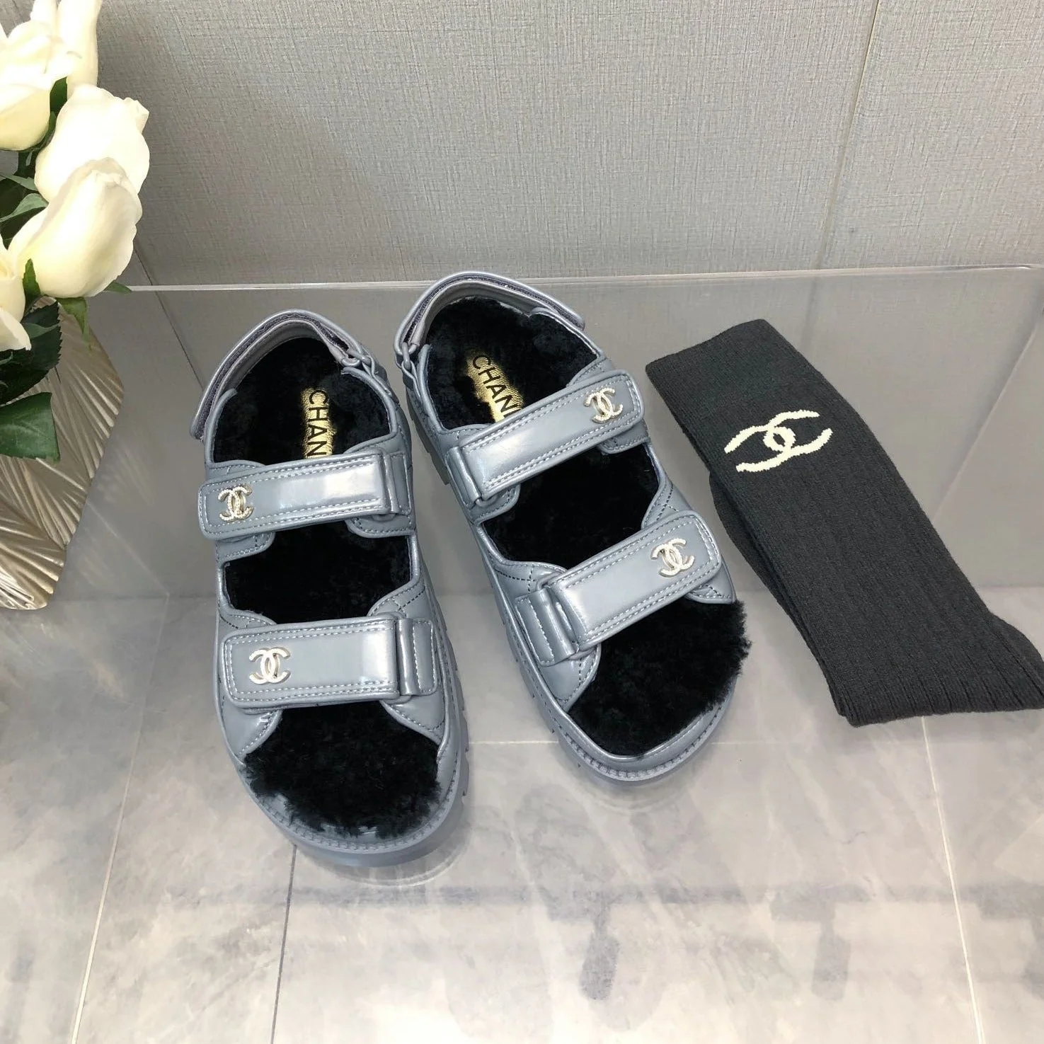 DAD SANDAL SAPHIRE BLUE LAMBSKIN