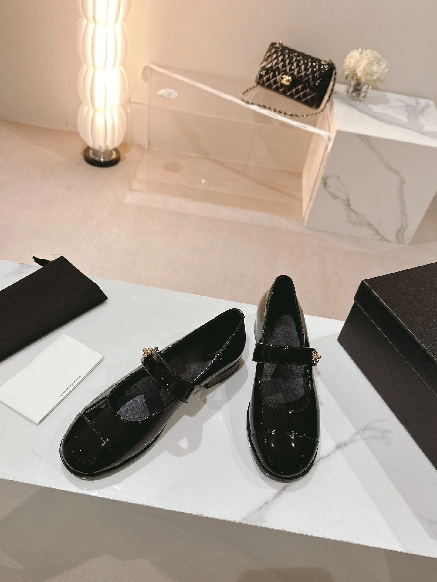mary jane flat black patent calfskin
