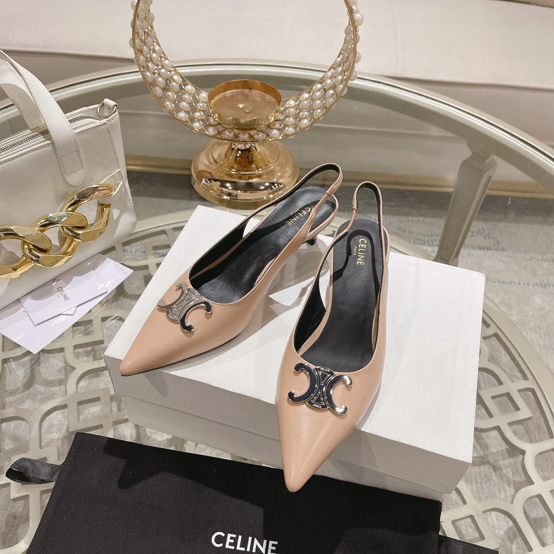 HIGH SLINGBACK 5 CM IN SEPIA TAN CALFSKIN