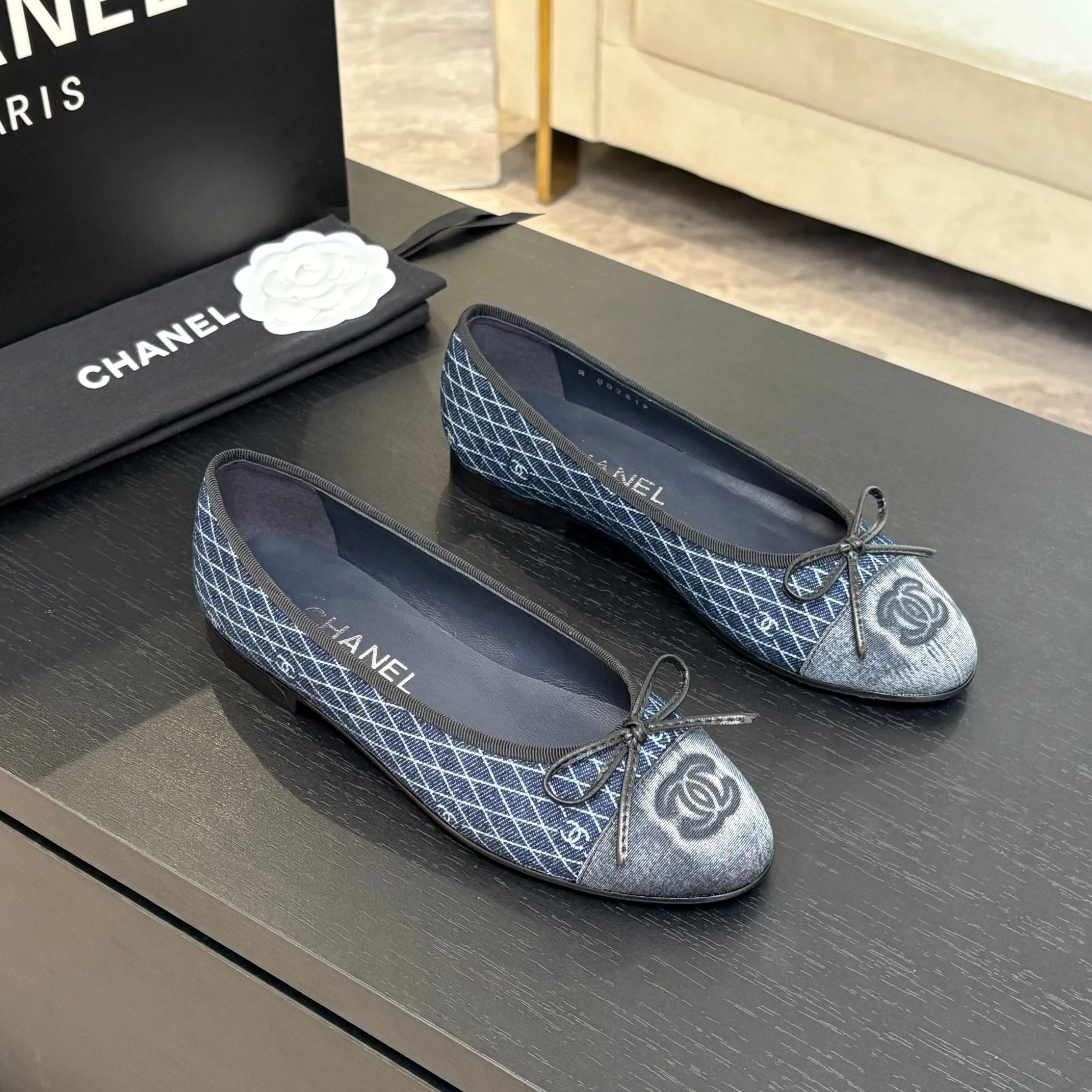 BALLET FLATS IN AEGEAN BLUE MONOGRAM DENIM