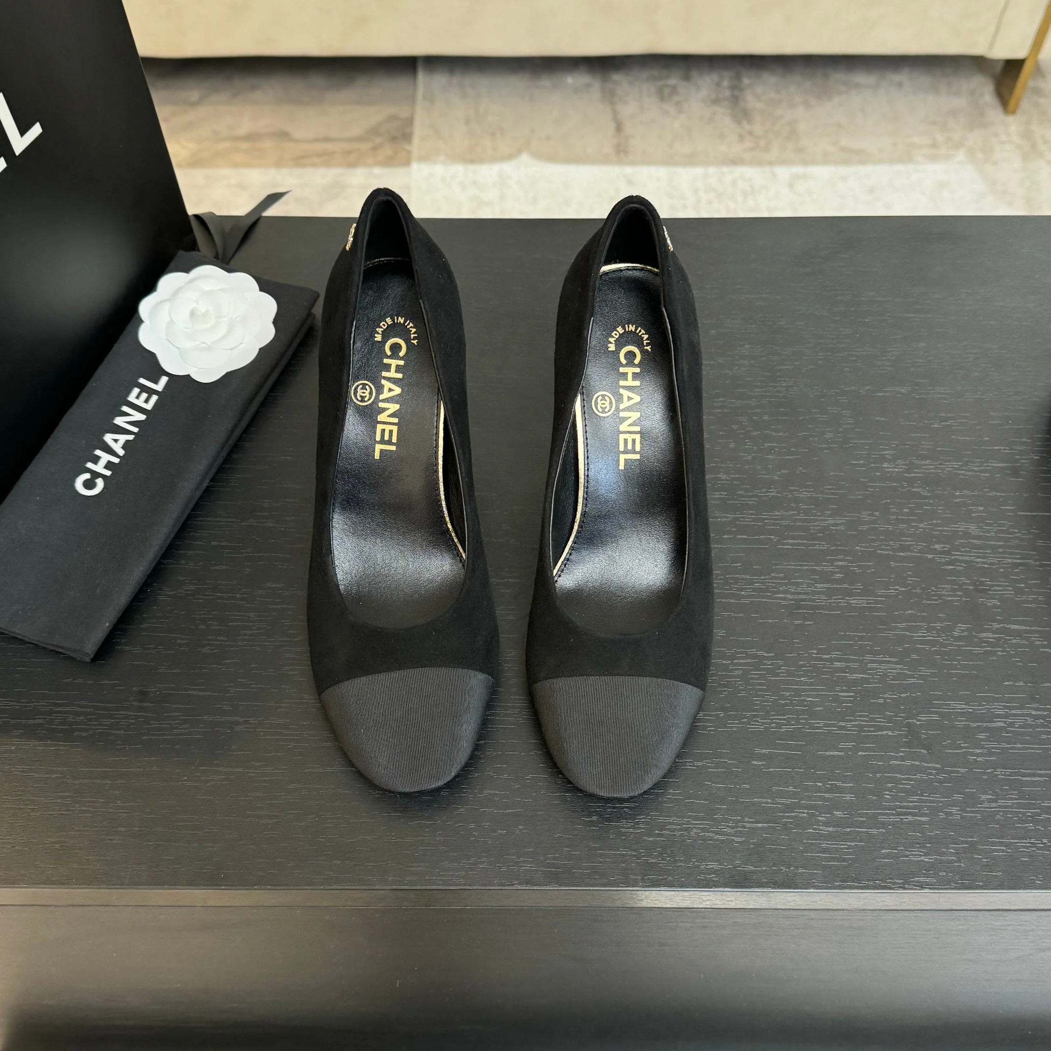 HIGH HEEL 85 MM SANDALS IN BLACK SUEDE AND FABRIC