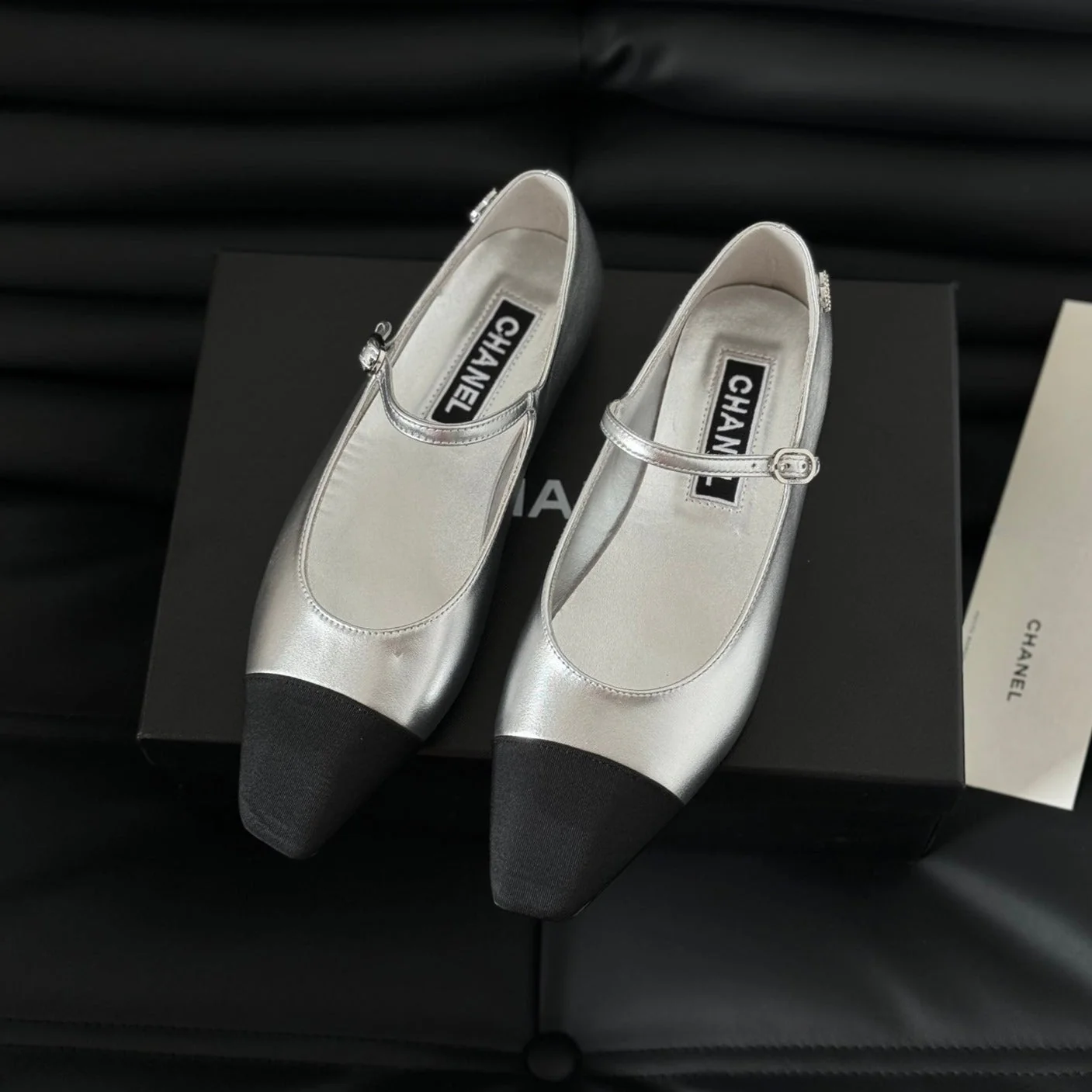 MARY JANE SILVER MIX BLACK CALFSKIN
