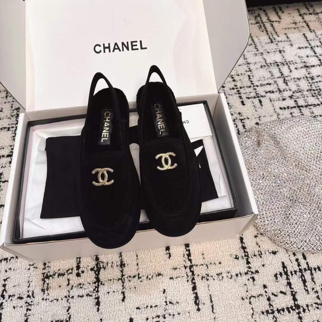 SLINGBACK LOAFER IN BLACK SUEDE AND SHEARLING