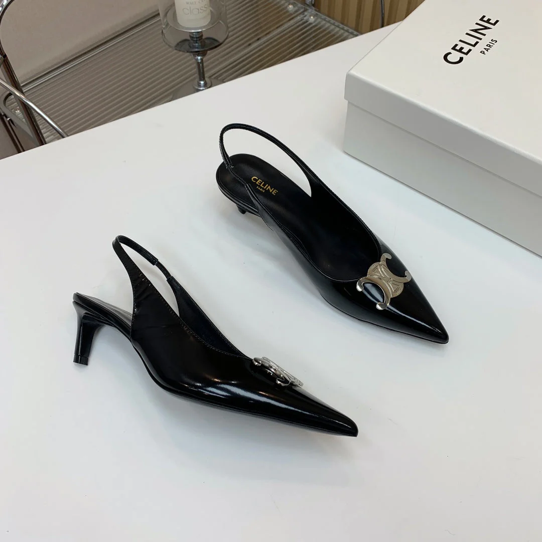 ALMA TRIOMPHE SLINGBACK IN BLACK PATENT CALFSKIN