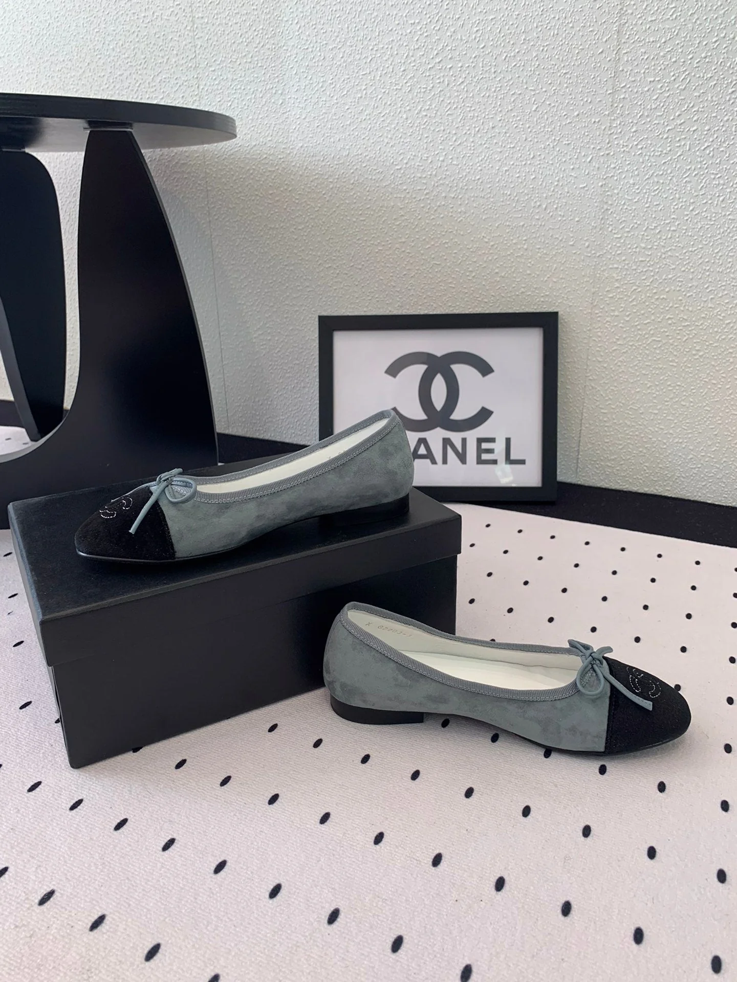 BALLET FLAT ICEBERG BLUE MIX BLACK VELVET