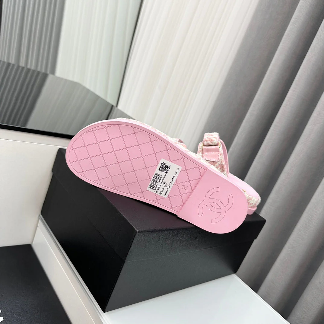 dad sandals pink white mules