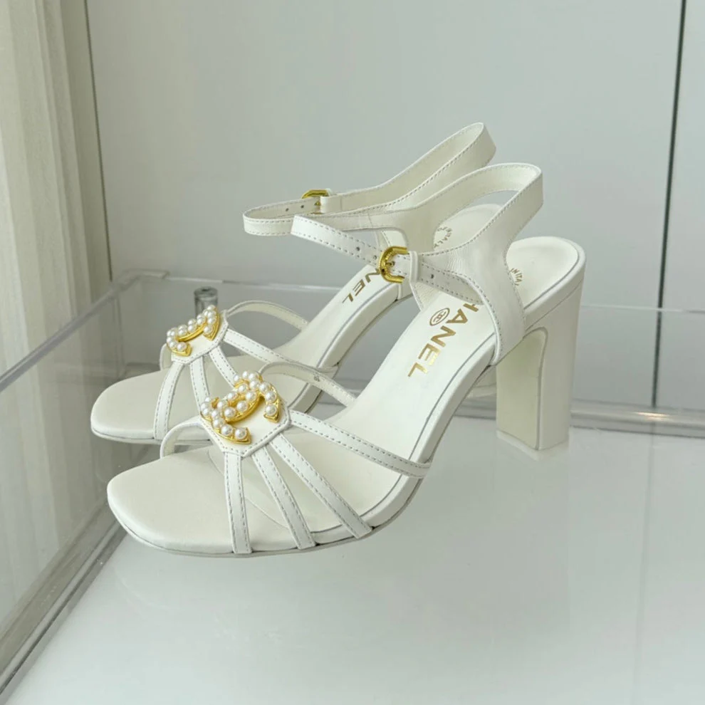 HIGH HEEL SANDALS 85 MM IN WHITE LAMBSKIN
