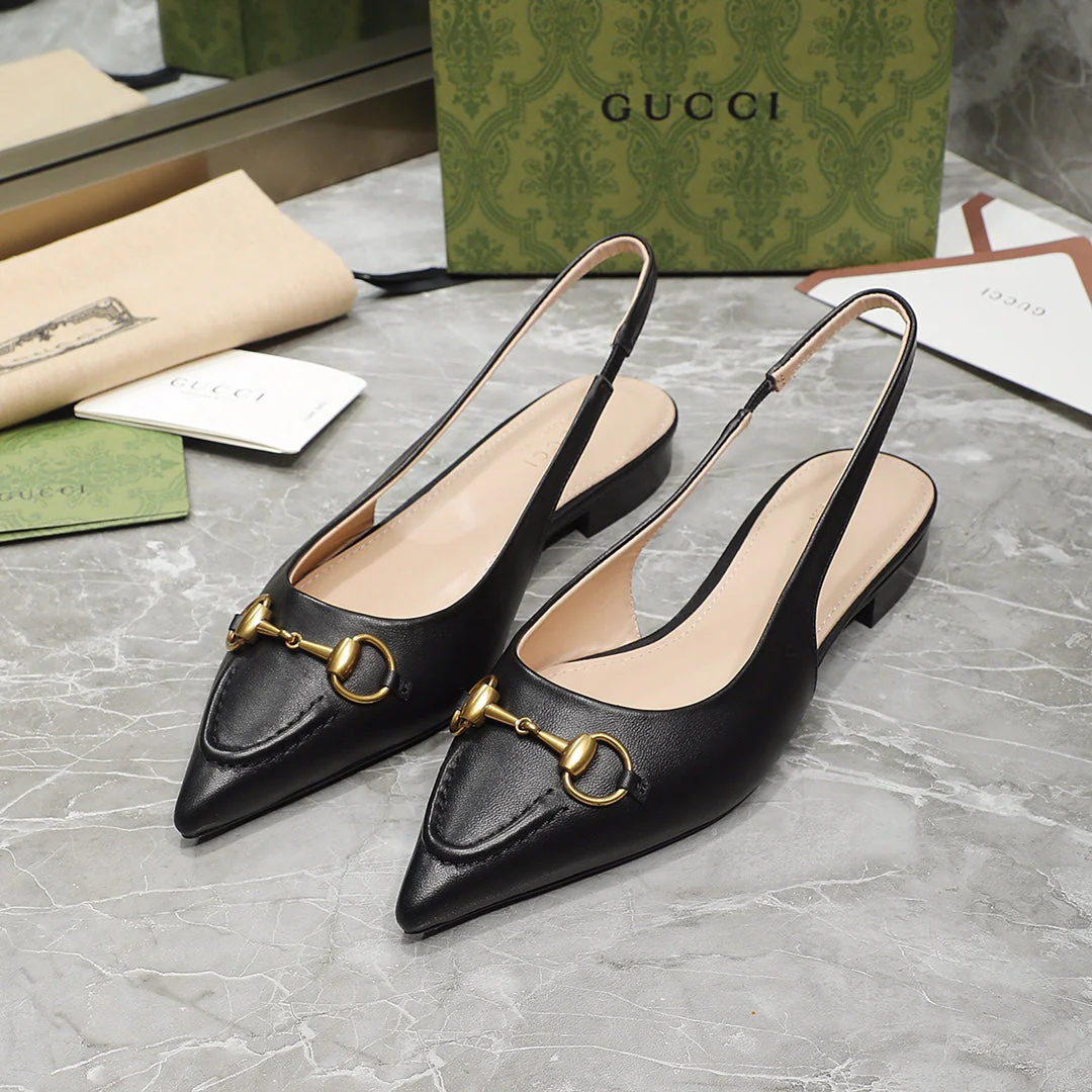 GG  Flat Sandals black