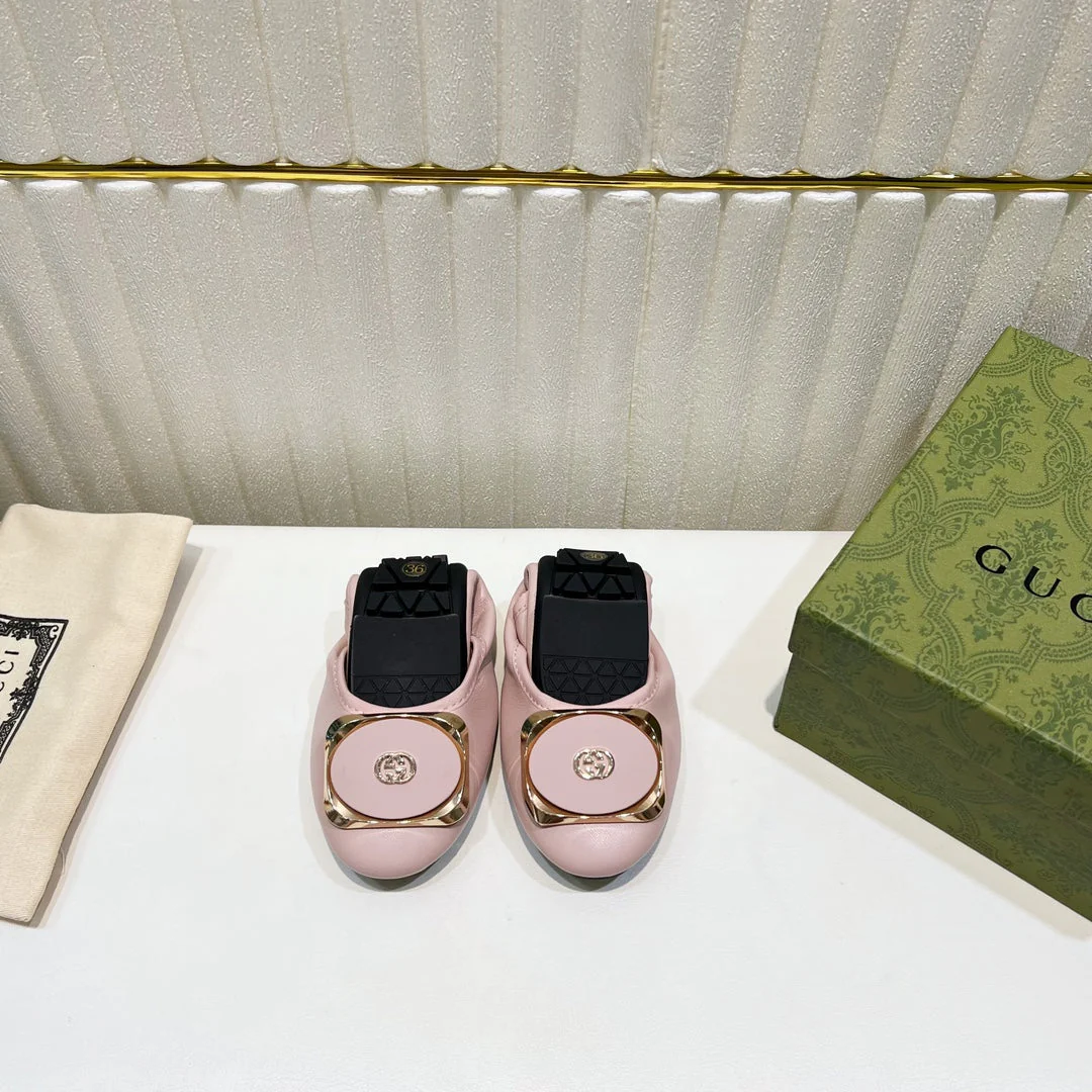 GG BALLET SUPER SLIM PASTEL PINK LAMBSKIN