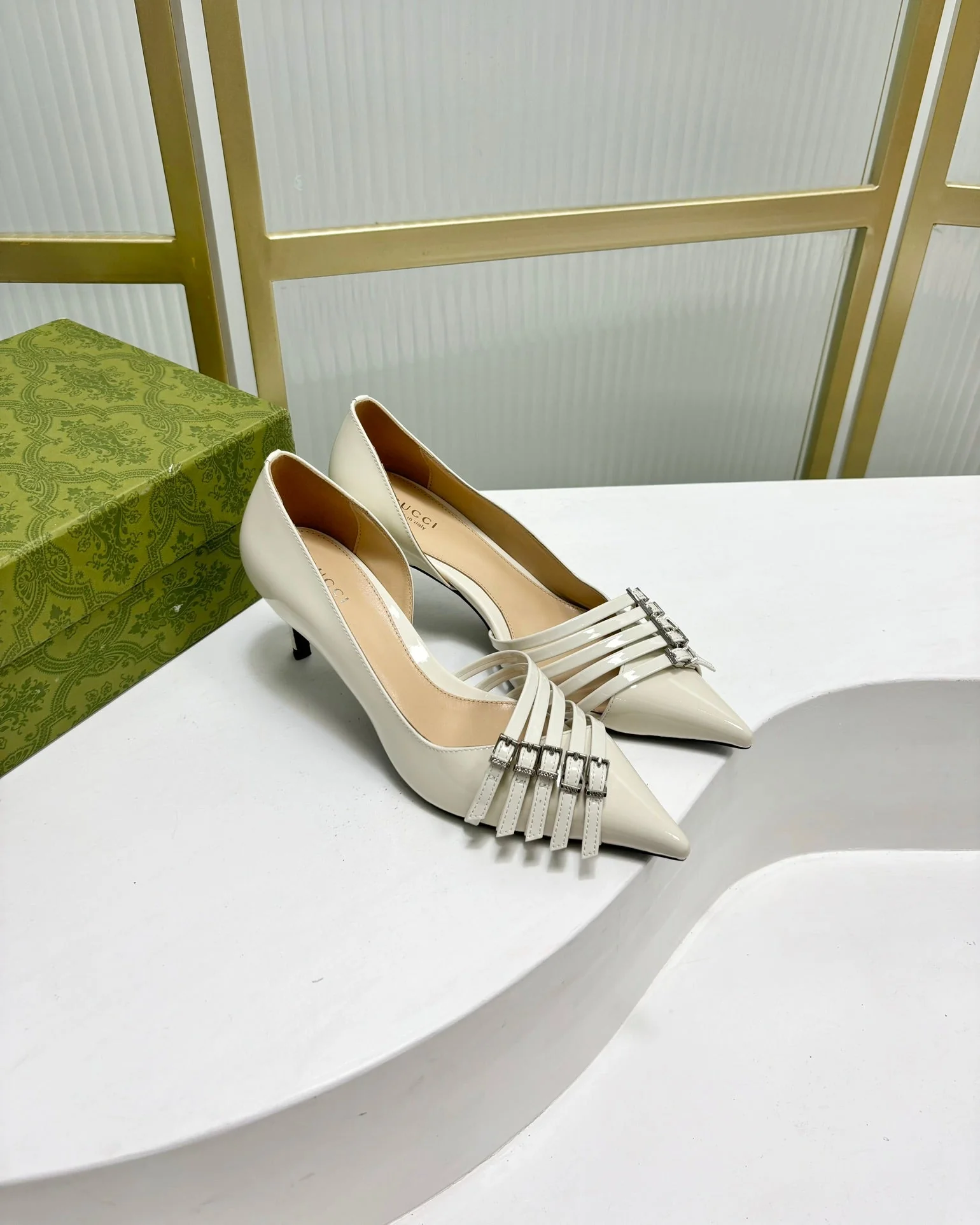 HIGH PUMP 6 CM IN WHITE CALFSKIN