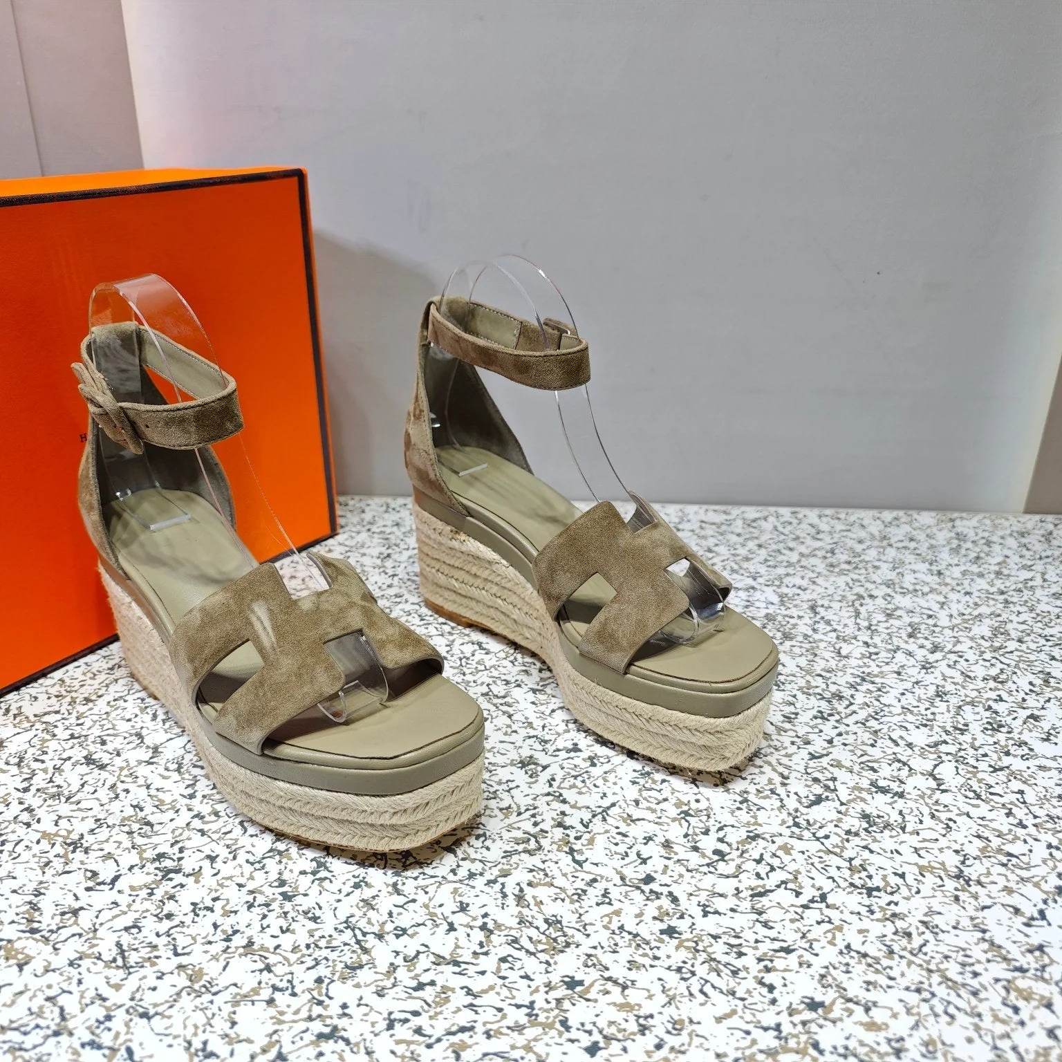 ELDA ESPADRILLE 80 MOCHA BROWN SUEDE